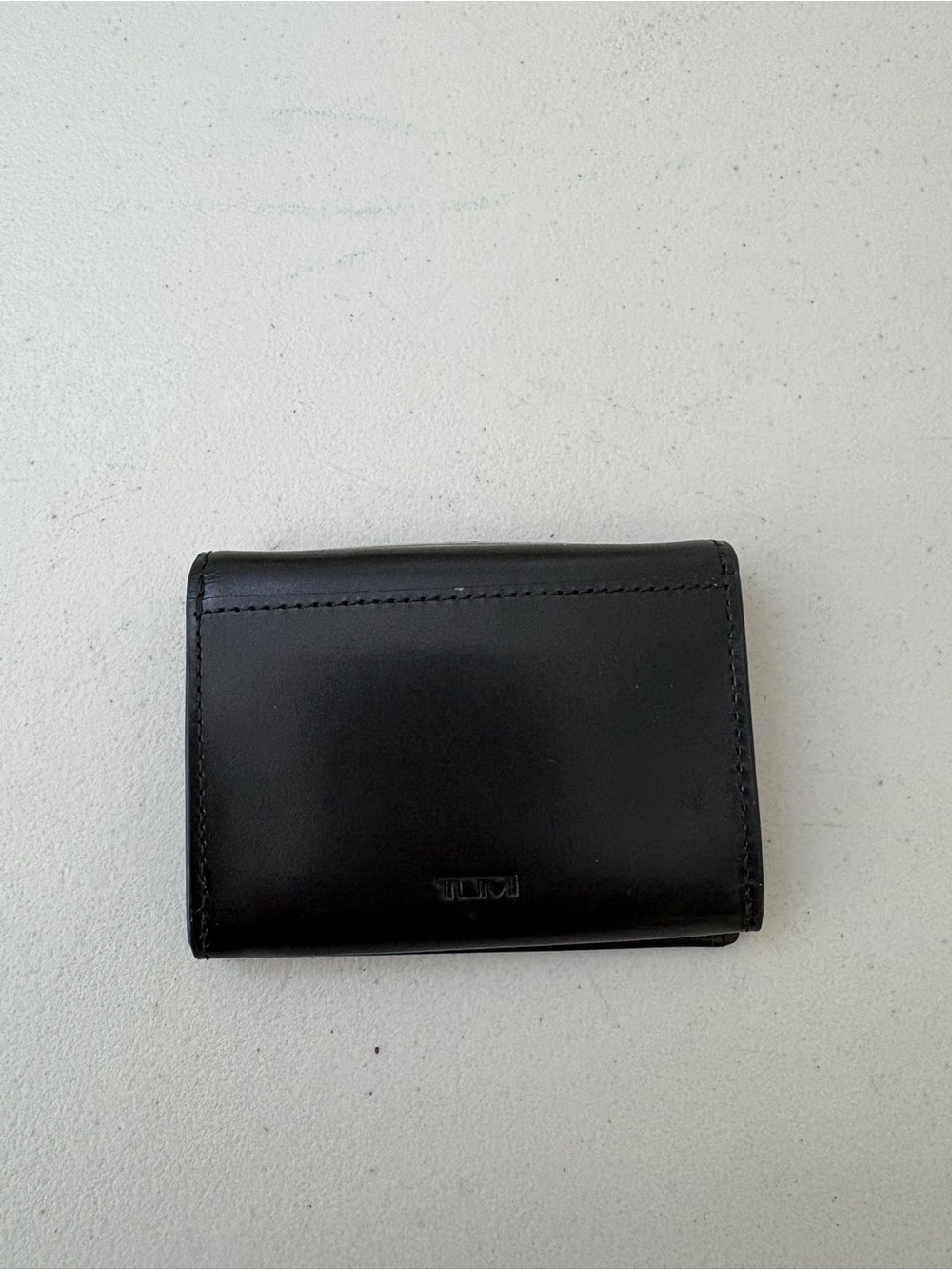 Tumi Black Leather Trifold Wallet